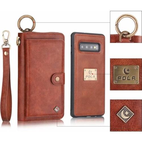 Fashion zipper wallet Magnetic Phone Case for Samsung Galaxy Cover S7 S8 S9 S10 Plus Note 8 Note 9 Note 10+ PU Leather Funda