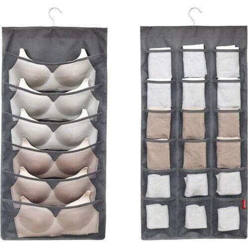 Double-Side Hanging Underwear Organizer Socks Wardrobe Storage-Bag Oxford-Cloth Underwear Dormitory Fabric-Large-Volume Double-S