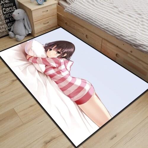 Katou Megumi Cartoon Girl Doormat Rug Carpet Floor Bedroom Living Room Non-slip Mat Cosplay Gifts