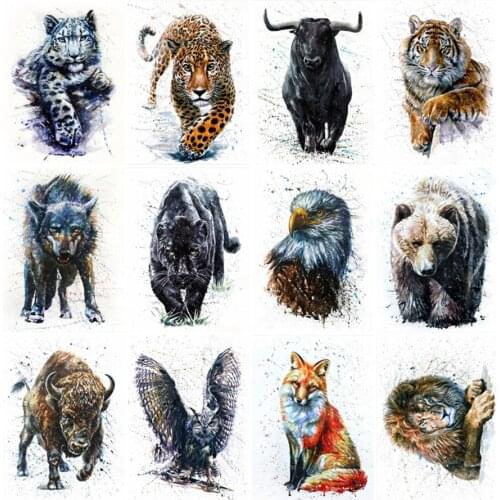 Yumeart Watercolors Bear Fox Wolf Owl Tiger Diamond Painting Wall Art Animal Canvas Painting Diamond Embroidery Cross Stitch Kit