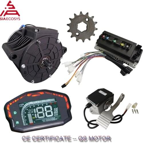 SIA ECOSYS/QS MOTOR 3000W Mid Drive Motor Power Train Kits 72V 100kph With EM150SP Controller For Electric Vehicle By Foot