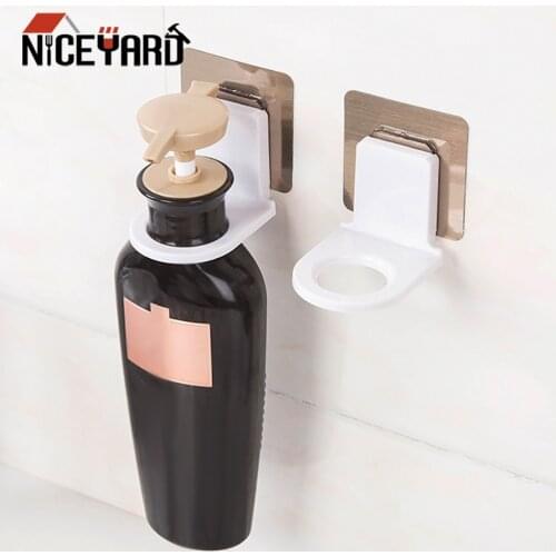 Wall Mounted Self Sticky Hooks For Body Wash Shampoo Bottle Wall Storage Strong Adhesive Hook Power Plug Socket Hanger Holder