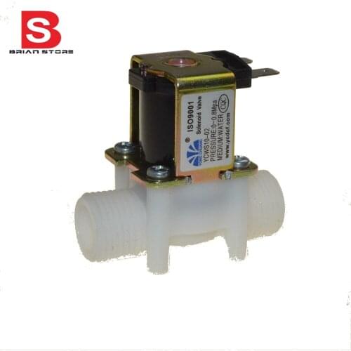 220VAC Normally Closed 1/2" BSPP Plastic Electrical Solar Inlet Solenoid Water Valve