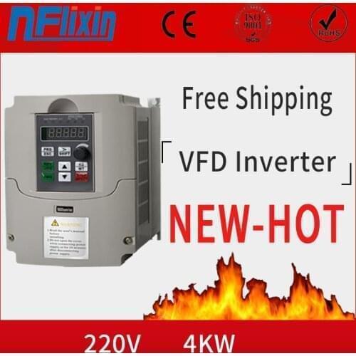 4KW 220V Single-phase inverter input VFD 3 Phase Output Frequency Converter Adjustable Speed 220V Inverter