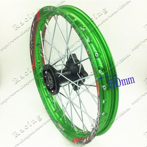 Green Pit Bike Racing 1.40 - 14" Inch Alloy Front Wheel Rim with 32 holes fit 60/100-14 tyre PIT PRO Thumpstar KTM CRF