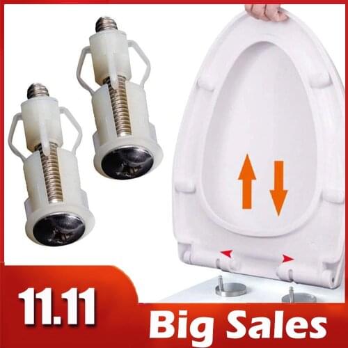 WSFS Hot Toilet Seat Hinges Screws WC Hole Fixing Easy Installation 2 Pack Universal Replacement Toilet Seat Hinge Set