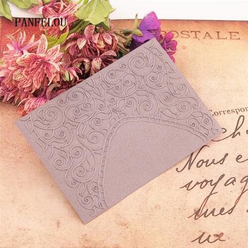PANFELOU 10.4x14.8 Ribbon vine door Embossing folders Plastic For Scrapbooking DIY Template Fondant Cake Photo Album Card Making