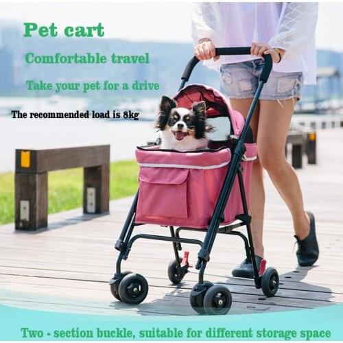 Pet shop pet stroller Carrier for dogs Handle adjustable Foldable transportation Small Ventilation strollers for cats and dogs