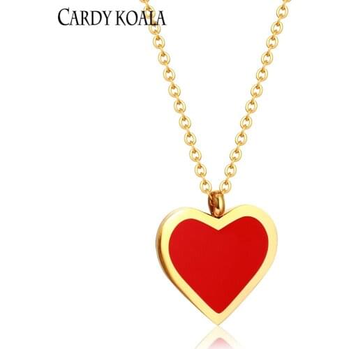 Stainless steel oil drop simple fashion titanium steel love necklace simple jewelry gold clavicle chain female pendant ins