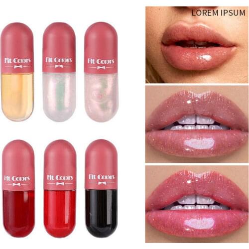 Crystal Jelly Lip Tint Moisturizer Clear Lip Gloss Big Lips Plumper Shiny Liquid Lipstick Nutritious Lips Volume Lipgloss Kit