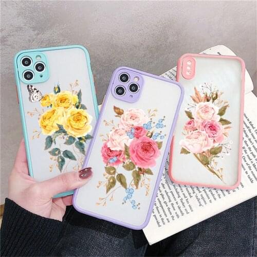 Luxury Flowers Phone Case For iphone X 6 6S plus Cases hard Cover For iphone SE 2020 6 s XR XS 11 12 Pro Max 7 8 Plus Case Coque