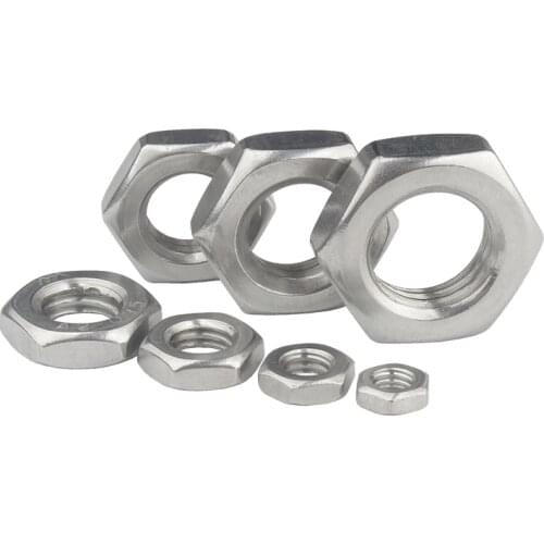 2Pcs M7 M11 M13 M15 M17 304 Stainless Steel Hexagon Nuts Hex Thin Fine Thread Nut