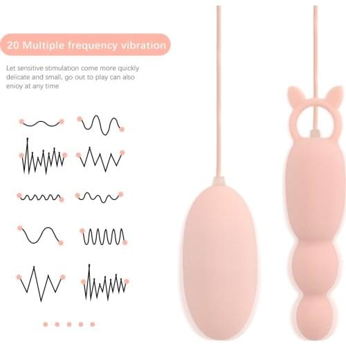 EXVOID Egg Vibrators USB Charging 20 Frequency Silicone Butt Plug Anal Bead Vibrators Sex Toys for Women Vagina G Spot Massager