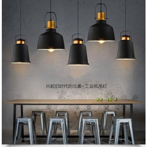 LED Pendant Lights Vintage Loft E27 Hang Lamp and 12W Pendant Lamps Aluminum Dining Lamp Wood Hanging Lightings