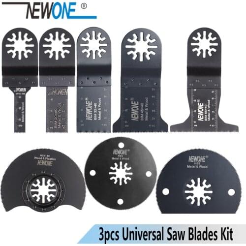 NEWONE 3pc HCS/Japan teeth/BIM Universal Oscillating MultiTool saw blades fit for Makita,AEG,Fein and most brands of multi-tool