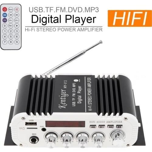 V13 Bluetooth-compatible HI- FI 2.1CH Car High Power Audio Subwoofer Amplifier FM Radio Player Support SD/ USB / DVD / MP3