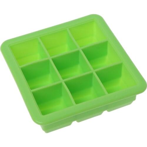 Y1UF 9 Grids Ice Cubes Tray Ice Cube Soft Silicone Mold Storage Containers Heat Cold Resistant Cookie Fondant Household Baking