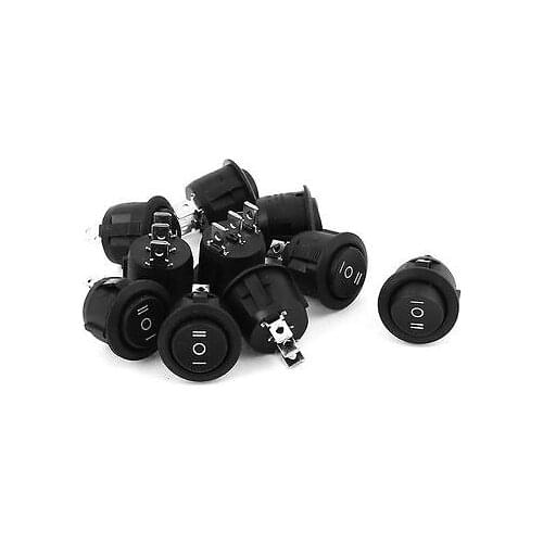 YOCOMYLY 20Pcs SPDT On/Off/On Black Boat Rocker Switch AC 6A/250V 10A/125V 12V