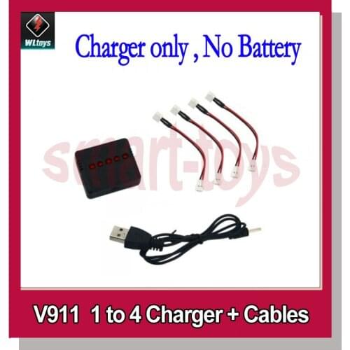 Wltoys V911 1 to 4 Charger + 3.7V 200mAh Battery + Conversion Cables