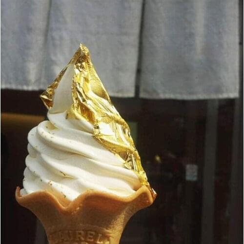 24k 10pcs Gold Leaf Edible Gold Foil Sheets For Diy Cake Decoration Arts Crafts Gilding Design Paper Gift Wrapping Scrapbooking