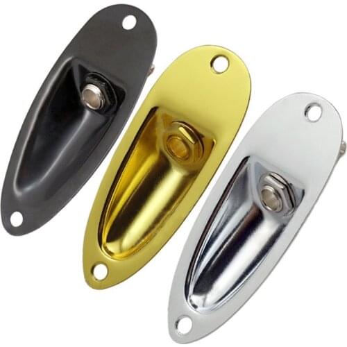 1pc Professional Boat Style 1/4" Guitar Pickup Output Input Chrome Jack Plug Socket for Strat Electric Guitars Guitar Parts