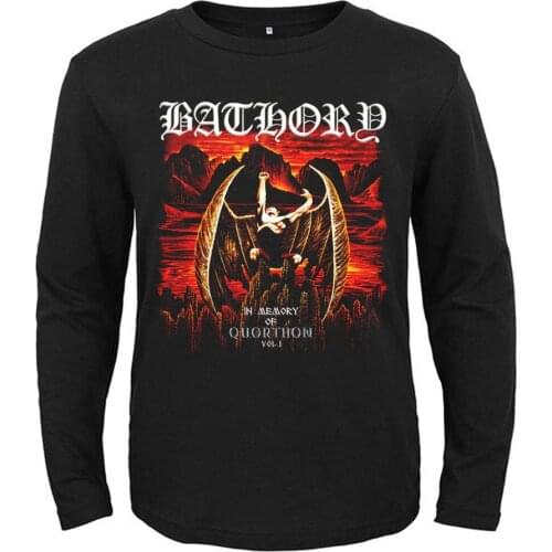 4 designs Sweden rock band Bathory Punk rocker men women full long sleeves shirt heavy black metal tee demon fitness Satan