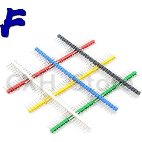5 pieces of color single row needle 2.54mm 1 * 40p straight needle white / red / Blue / yellow / Green / Black