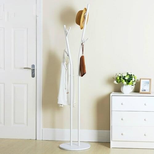 White Simple Style Landing Coat Rack Iron Creative Hanger Simple Living Room Bedroom Clothes Rack
