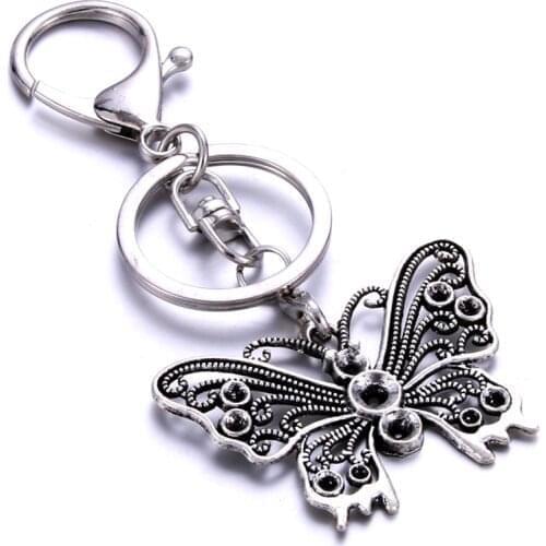 Butterfly shape keychain handmade stainless steel gift private custom for lovers friends a variety of styles