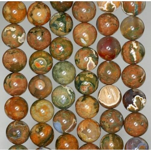 Wholesale Genuine Rhyolite Jaspe r Beads 4mm 6mm 8mm 10mm 12mm Round Gem Stone Loose Beads For Jewelry,1 of 15" strand