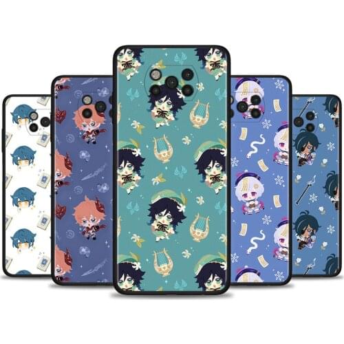Case For Poco X3 NFC M3 Pro M3 F3 F1 Capa for Mi Note 10 Pro Lite Caso For Xiaomi CC9 Pro A3 A2 Lite Cartoon Genshin Impact Head