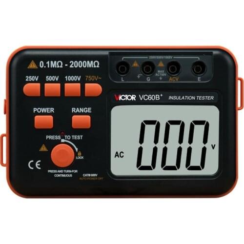 Victor VC60B+ Digital Insulation Resistance Tester Megger MegOhm Meter DC/AC 0.1~2000m ohm Wholesale