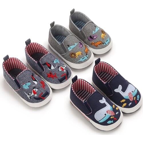 Prewalker Baby Shoes 0-18 Months Baby Shoes For Men And Women Small Animals Soft Soled Foot Casual Walking Shoes