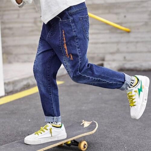 IENENS Children Boys Clothes Straight Jeans Long Pants Kids Baby Denim Clothing Cowboy Trousers Young Boy Casual Stretch Jeans