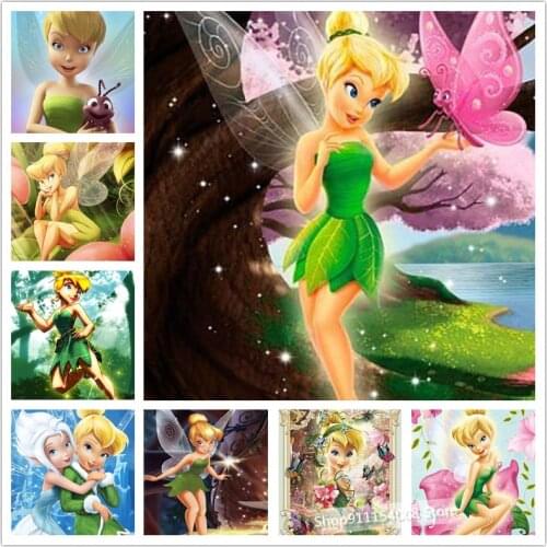 Disney Diamond Painting Tinker Bell 5D DIY Diamond Embroidery Cross Stitch Cartoon Rhinestones Mosaic Kit Home Decoration Gift