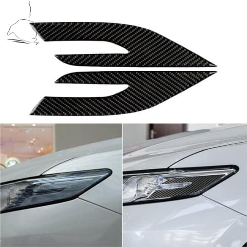For Toyota Camry XV70 8th LE XLE V6 GA-K 2018-up Accessories Head Lights Eyebrows Eye Lids Carbon Modified Exterior Sticker