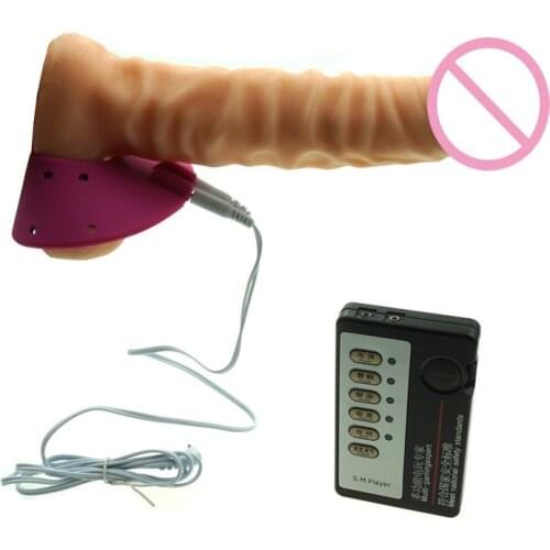 Electric For Men SM Sex Shock Cock Ring Penis Rings Parachute Ball Stretcher Scrotum Bondage Rings Sex Toys Products Adult Games