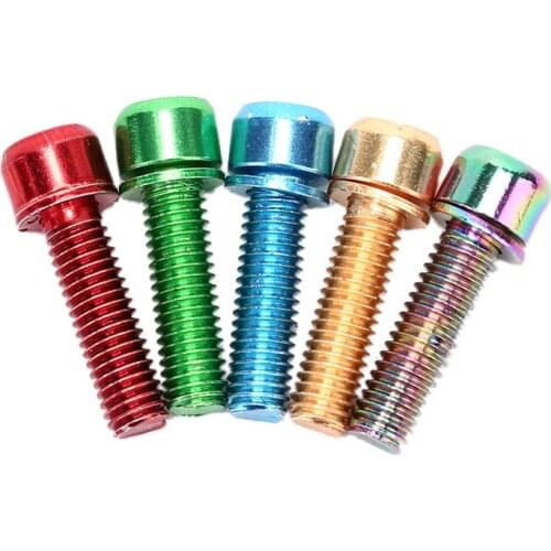Hot 6pcs Stainless Steel Screws Bolts With Washer M5*18mm For Bike Bicycle Stems & Handlebar red,gold,green,blue,multicolor