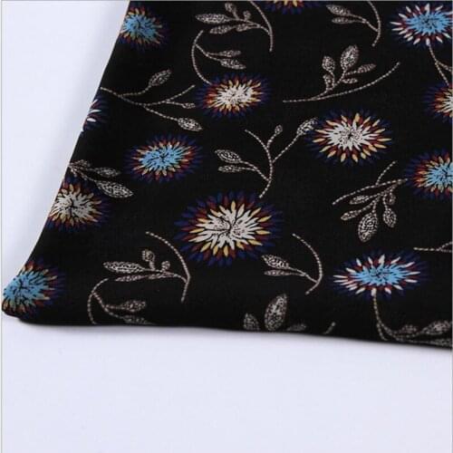 HLQON Polyester chiffon soft flower fabric for women skirt summer dress table cloths tissue felt patchwork DIY sewing by 150cm