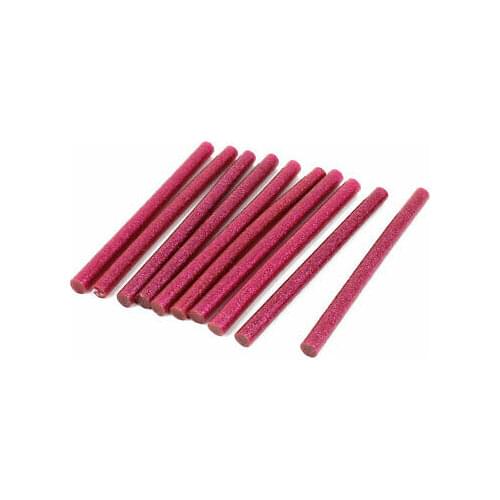 Red 7mm x 100mm Glitter Electric Hot Melt Gun Glue Adhesive Stick 10 Pcs