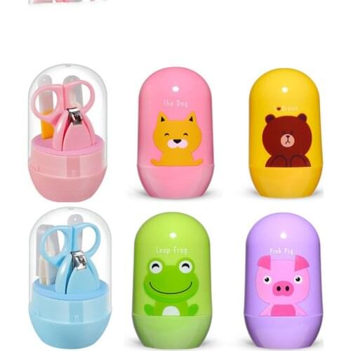 Infant Baby Safety Nail Care Kit Nail Clippers Tweezer Nail File Set for Child Travel Toddler Finger Trimmer Scissors 4pcs/set