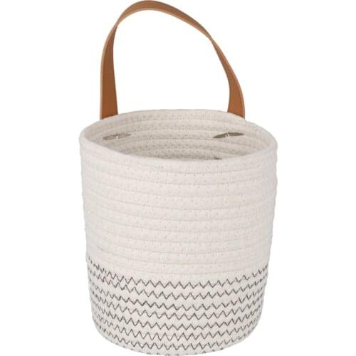 Imitation Rattan Wall Hanging Plant Hanger Cotton Rope Basket Flower Holder Hemp Rugged And Durable Woven White Planter Baskets