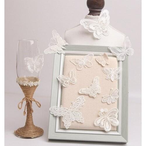 NEW 5PCS/Lot 3D Embroidery Butterfly Lace Fabric Stereoscopic Patches Headwear DIY Clothing Sewing Supplies Decorate Accessories