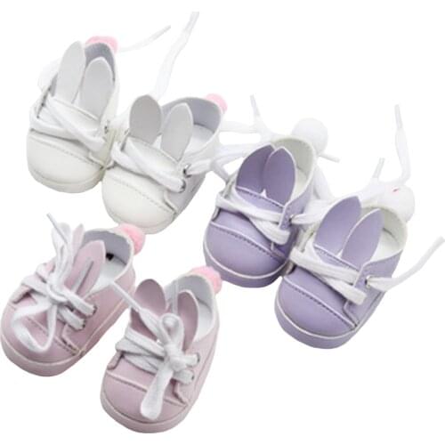 6.5cm*3cm dolls shoes fits16 Inch 40cm salon dolls Accessories Rabbit ear shoes toys