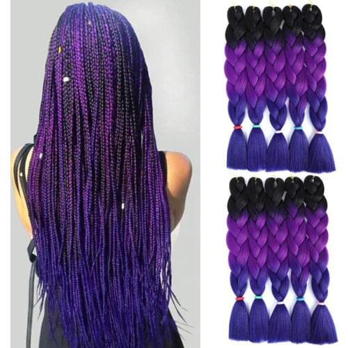 Wholesale hair extension high quality raw material ombre jumbo braid synthetic hair for braiding