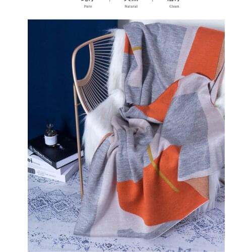 Covering Blanket Sofa Blanket Single Contrasting Color Knitted Casual Wool Light Luxury Blanket Quilt Spring and Autumn Blanket