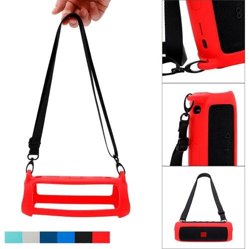 Portable Carry Sleeve Silicone Case Cover Protector Carabiner for JBL FLIP 5 Bluetooth Speaker Protective Shell #1016