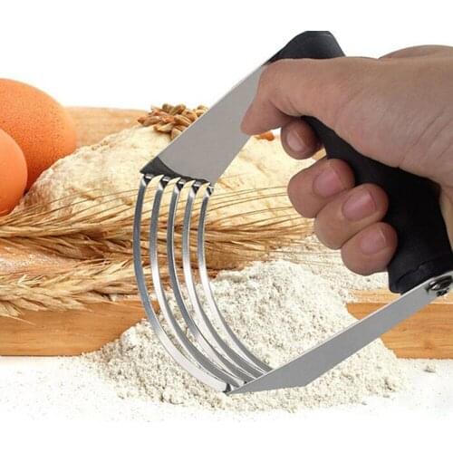 Professional Stainless Steel Dough Cutter Flour Mixer Pastry Blender Flour and Butter Mixer Cake Pie Tools Soft Plastic Handle