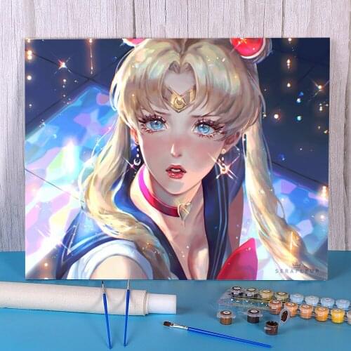Cartoon Girl Woman Painting By Numbers Package Oil Paints 50*70 Painting On Canvas Handmade For Adults Wall Art For Wholesale