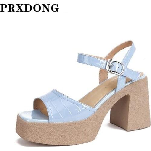 Women‘s Sandals New Summer Fashion Thick High Heel Platform Dress Party Office Ladies Pumps Summer Shoes Woman Gladiator Sandals